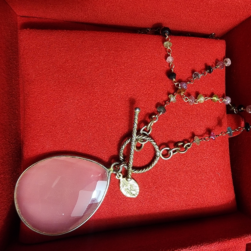 Natural Stone Pendant With Chain